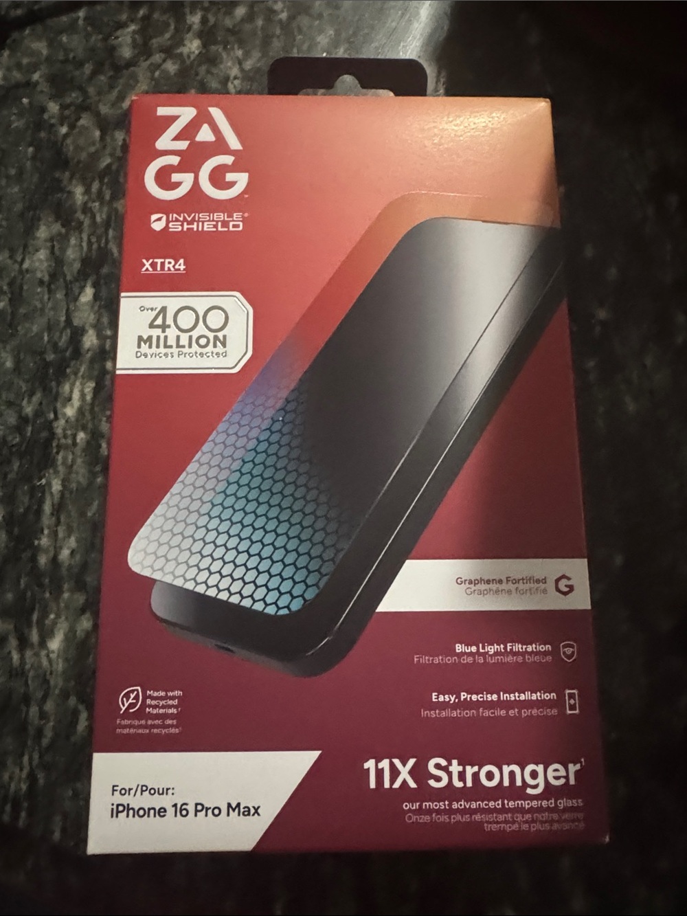 ZAGG InvisibleShield XTR4 Screen Protector for iPhone 16 Pro Max - Red